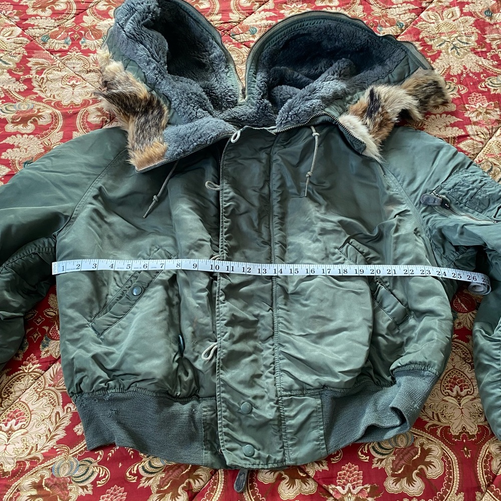 Men's Olive Green Bomber Jacket with Faux-Fur Hood